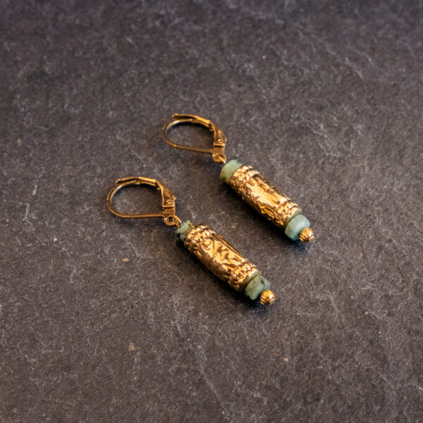 Dormeuses "cartouche" turquoise africaine