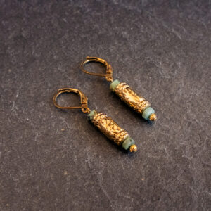 Dormeuses "cartouche" turquoise africaine