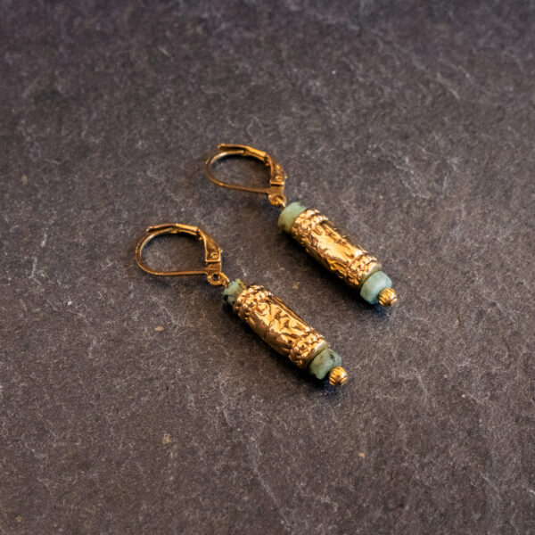 Dormeuses "cartouche" turquoise africaine