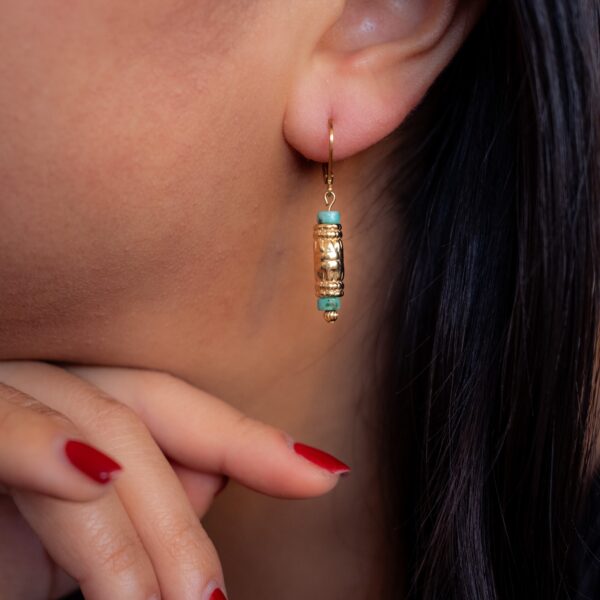 Dormeuses "cartouche" turquoise africaine