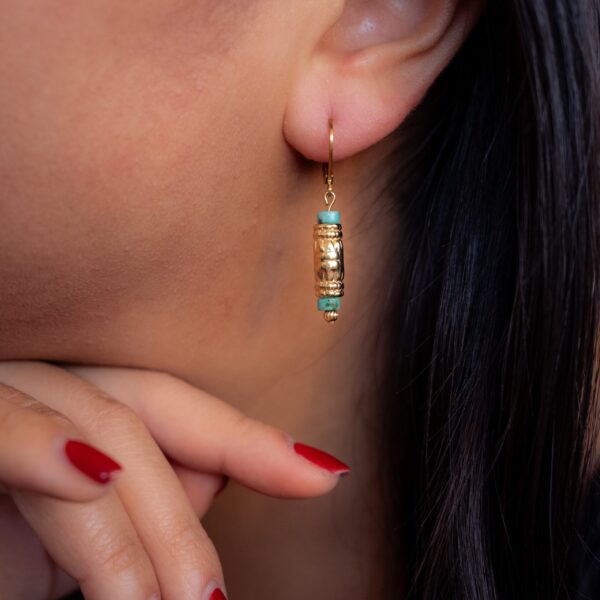 Dormeuses "cartouche" turquoise africaine