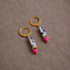 Dormeuses jaspe dalmatien fushia