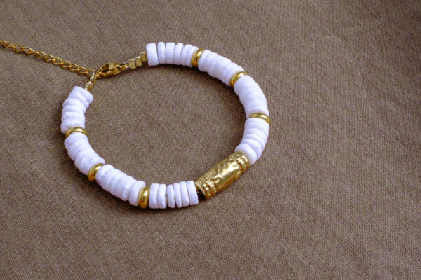 Bracelet perles heishi coquillage