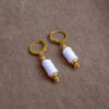 Dormeuses perles heishi coquillage