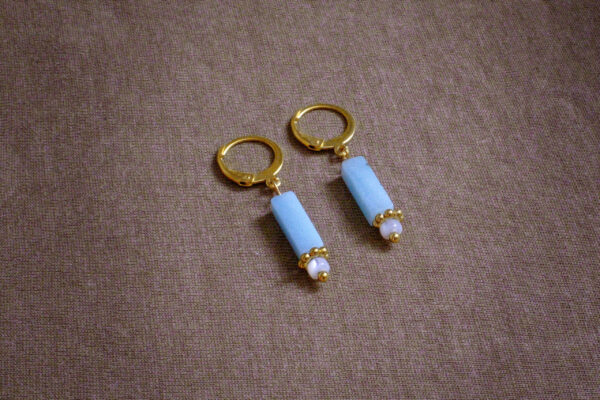 Dormeuses amazonite et nacre