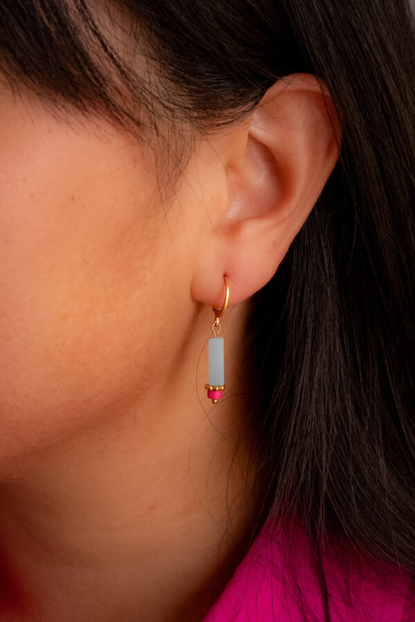 Dormeuses amazonite et fushia