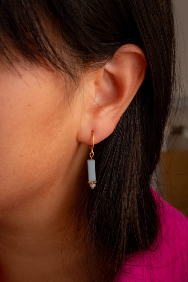 Dormeuses amazonite et nacre