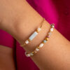 Bracelet perles amazonite et tourmaline
