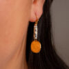 Boucles d'oreilles jaspe dalmatien nacre sequin