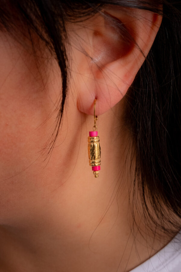 Dormeuses "cartouche" fushia