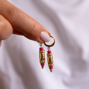 Dormeuses "cartouche" fushia