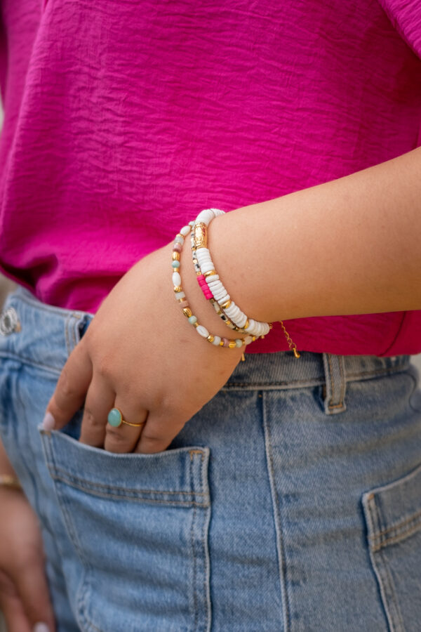 Bracelet perles heishi coquillage