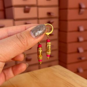 Dormeuses "cartouche" fushia