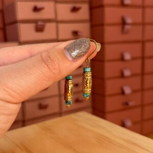 Dormeuses "cartouche" turquoise africaine