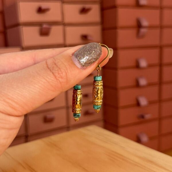 Dormeuses "cartouche" turquoise africaine