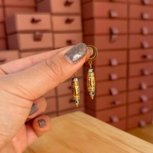 Dormeuses "cartouche" jaspe dalmatien