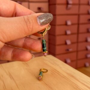 Dormeuses turquoise africaine et tourmaline