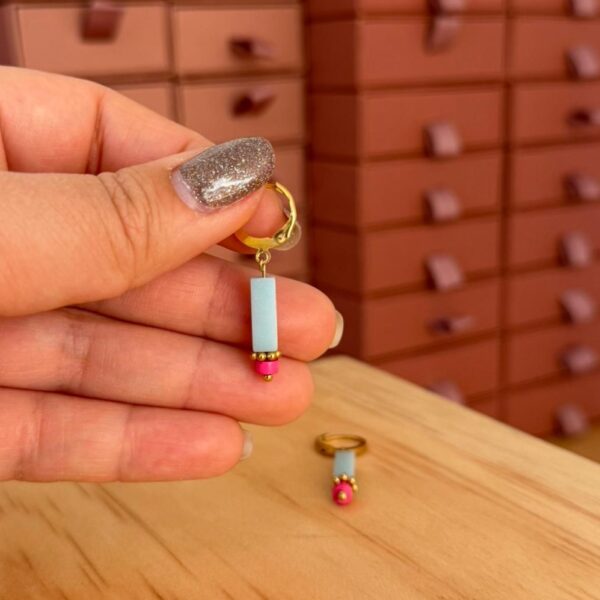 Dormeuses amazonite et fushia