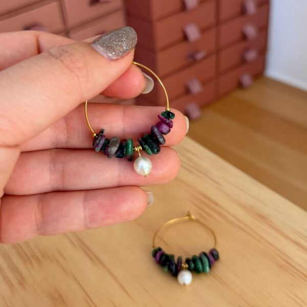 Créoles rubis zoisite