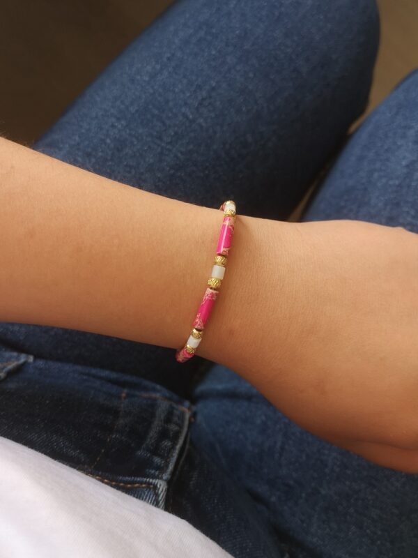 dav Bracelet élastique jaspe rose
